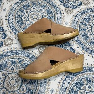 No. 6 Frida Clog Crossover Leather Pink sand Size 38